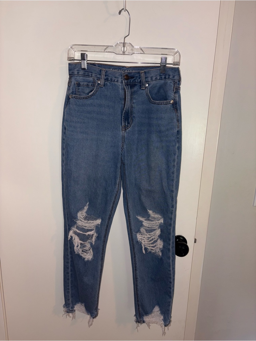American Eagle Outfitters Distressed Blue Boyfriend Jeans